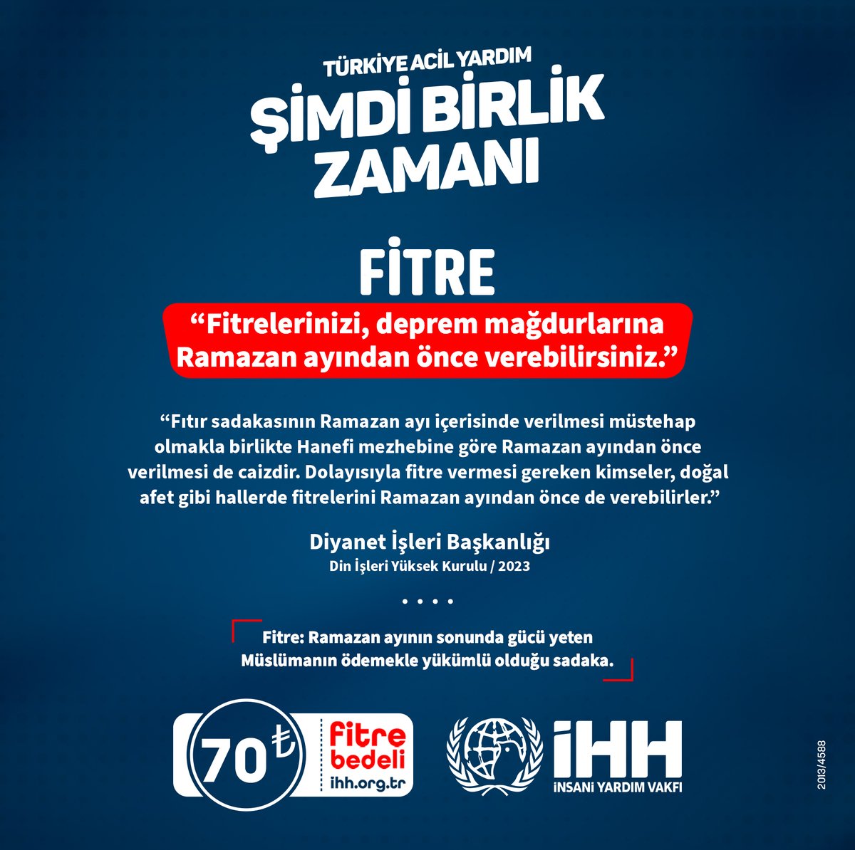 ihhinsaniyardim's tweet photo. ❝Fitrelerinizi, deprem mağdurlarına Ramazan ayından önce verebilirsiniz.❞

𝗙𝗶𝘁𝗿𝗲 𝗕𝗲𝗱𝗲𝗹𝗶 𝟳𝟬 𝗧𝗟
̵͟
» 𝗢𝗻𝗹𝗶𝗻𝗲 𝗯𝗮𝗴̆ı𝘀̧: https://t.co/2d7gKZkOO9 https://t.co/ikMRchtCAY