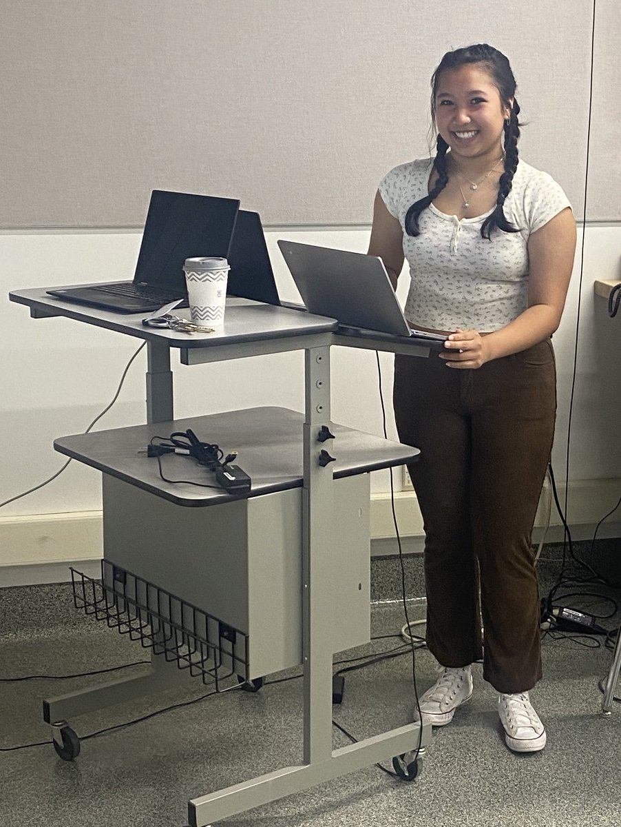 This is Aubrey—she’s smiling because she was the first student in the class to submit her AP Seminar PT1 paper to @CollegeBoard. Congratulations on this milestone, Aubrey. Now the rest of the students have until 8:59 PM to do the same. #CenterScholar