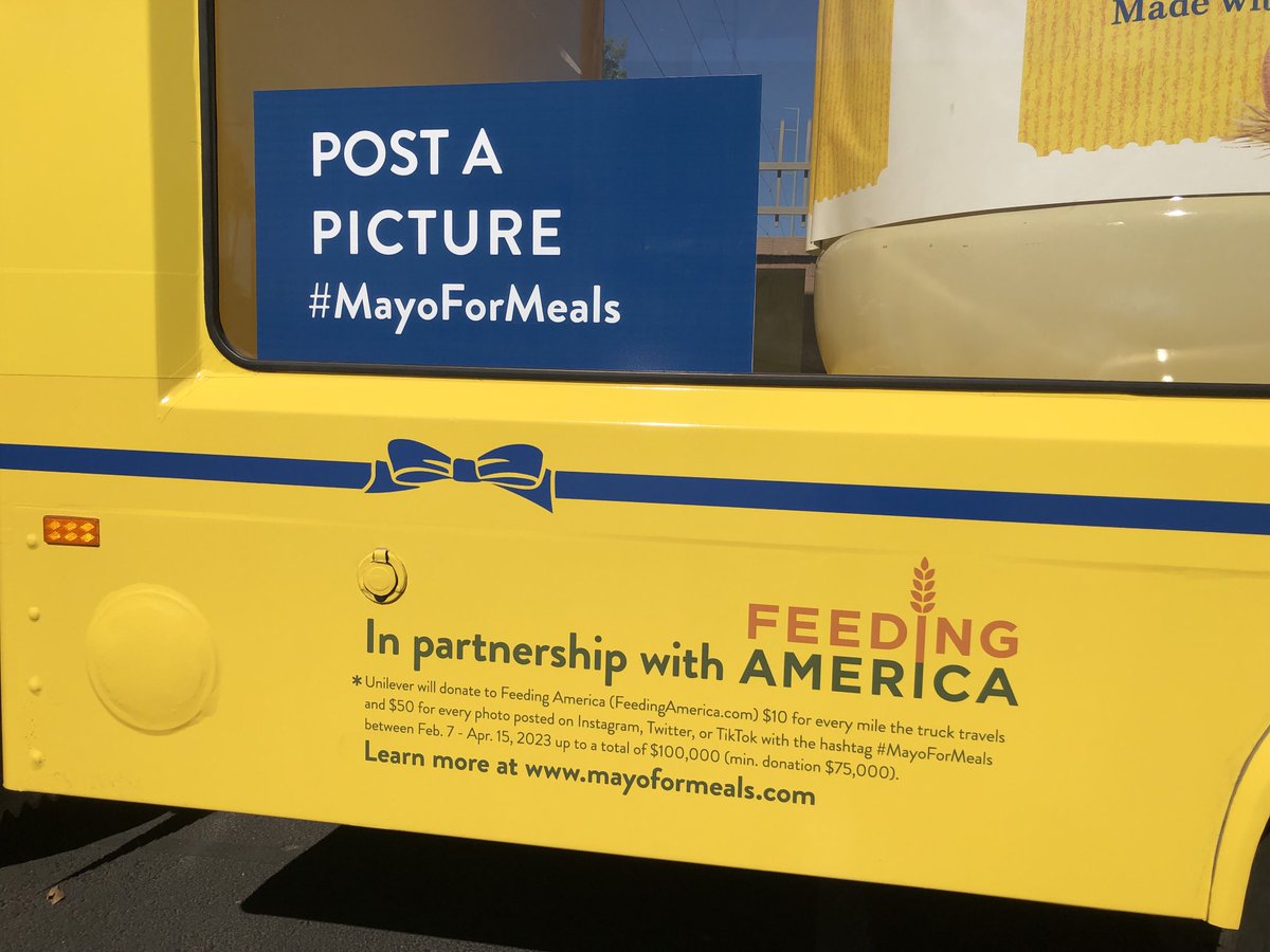 StMarysFoodBank's tweet photo. Who else has seen the ⁦@Hellmanns⁩ Mayo truck in Phoenix? If you see it post a photo and help donate meals 🍽️#Mayoformeals https://t.co/JRiY3LebIa
