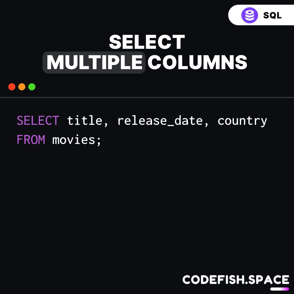 codefish's tweet image. Select multiple columns in SQL
▶ See example: codefish.space/article/11