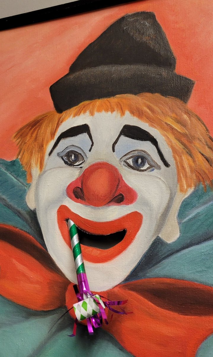 WIUP acquired this clown painting, which now hangs proudly in our station. But he needs a name! That's where you come in. Whoever replies with the best name will win a WIUP t-shirt, sticker, and photo op with the clown himself.

WINNER ANNOUNCED FEB. 11!

#wiupfm #collegeradio