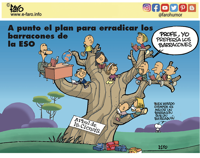 Farohumor's tweet photo. Este chiste es de hace 22 años. 
Este curso han puesto barracones en mi instituto. Bueno, se llaman módulos.
#educacion #barracones https://t.co/QNzX5nsEXs