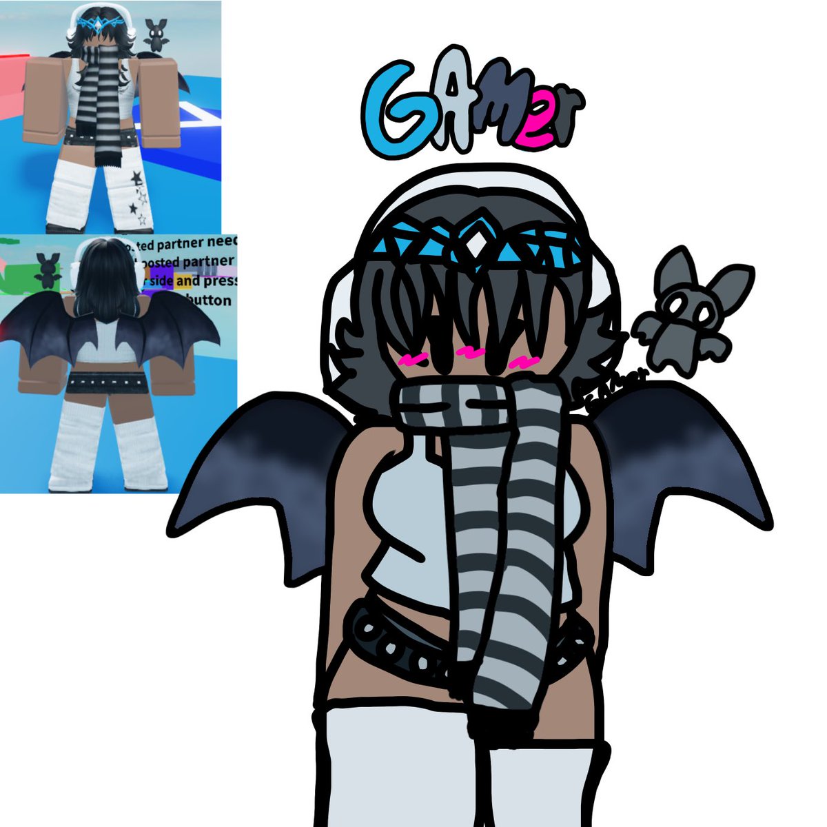Gamergodcat2233's tweet photo. Here’s my lazy and non lazy style of my Roblox character lmoa #roblox #art #lazystyle #gay #meow #robloxart #robloxoc #drawing #gay #artstyle https://t.co/LmPzPBo2wR