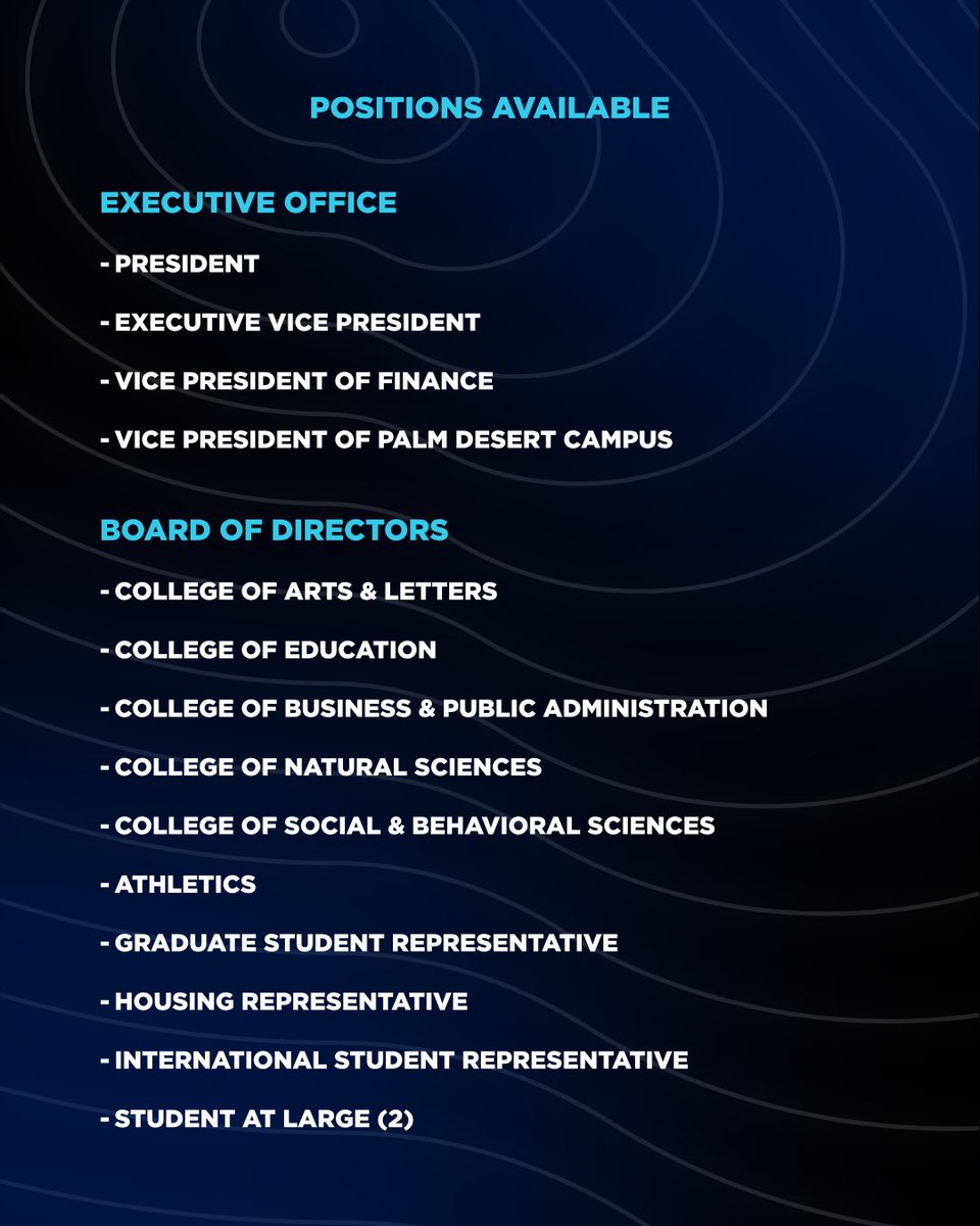 Be the next student leader in ASI. Applications to run for office are now available on our website! 💻