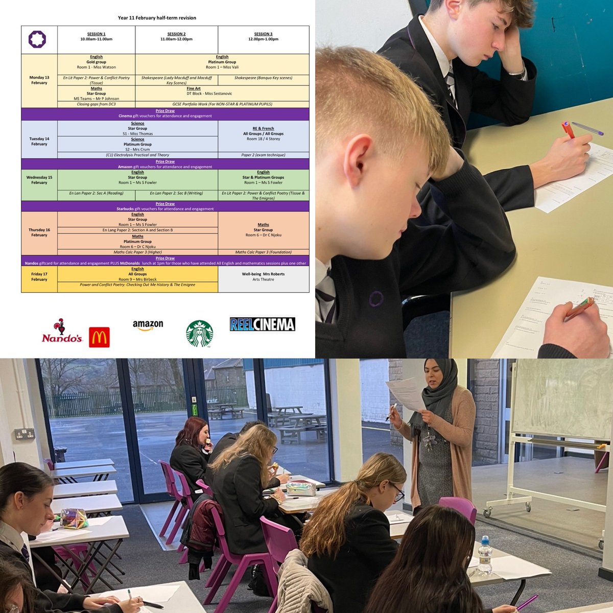 The Valley Leadership Academy (@valleylacademy) on Twitter photo We are looking forward to welcoming our pupils in for February half-term revision . Some incredible rewards on offer for #Ambition from <a href="/NandosUK/">Nando's</a> <a href="/Starbucks/">Starbucks</a> @reelcinemasuk <a href="/amazon/">Amazon</a> <a href="/McDonalds/">McDonald's</a>. #LearnLikeaStar #WeAreStar <a href="/StarAcademies/">Star Academies</a> We are looking forward to welcoming our pupils in for February half-term revision . Some incredible rewards on offer for #Ambition from <a href="/NandosUK/">Nando's</a> <a href="/Starbucks/">Starbucks</a> @reelcinemasuk <a href="/amazon/">Amazon</a> <a href="/McDonalds/">McDonald's</a>. #LearnLikeaStar #WeAreStar <a href="/StarAcademies/">Star Academies</a>