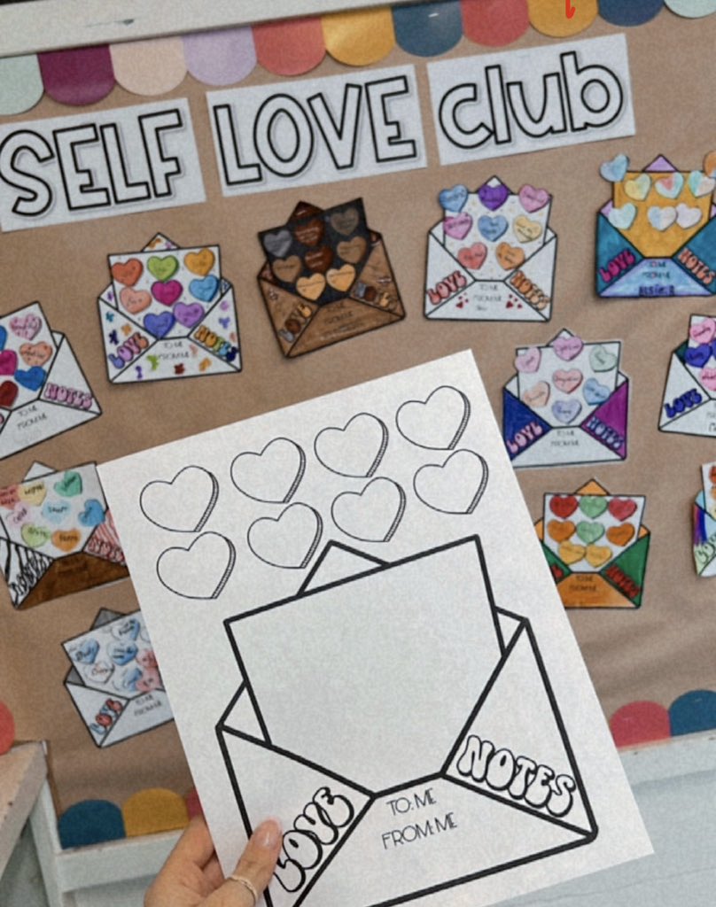 Focusing on self-love this Valentine’s Day in 5/6-1. Students wrote notes filled with things they love about themselves 💖🫶🏼