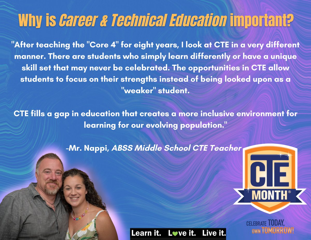 ShaeSykesCDC's tweet photo. Career & Technical Education has been found to increase school connectedness and reduce dropout rates among all student groups. #CTEMONTH #CTEforncπ#WhyCTE? https://t.co/HHu2fLqI9F