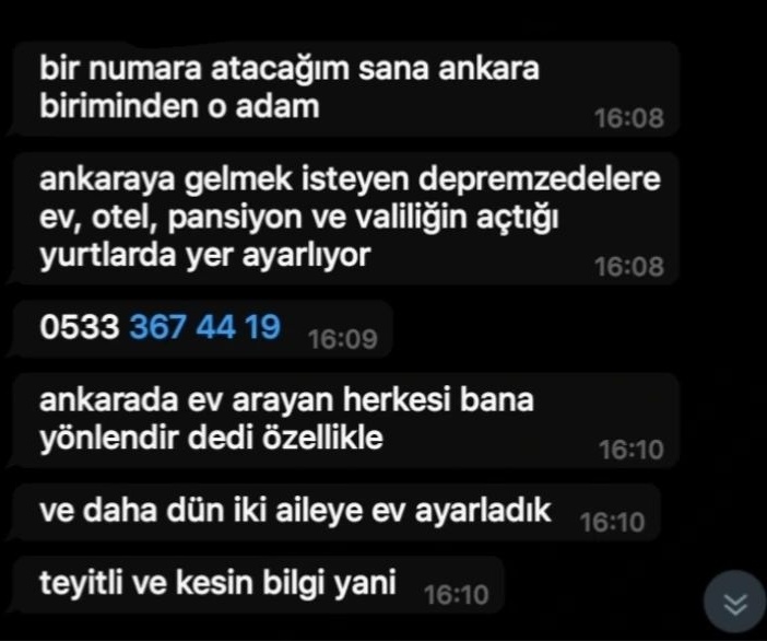 ‼️‼️TEYITLI VE KESIN BILGI‼️‼️
ANKARA'YA GIDECEK OLAN DEPREMZEDELERIN KALACAK YER AYARLANMASI ICIN
TEL NO:
0533 367 4419
#deprem #acildeprem