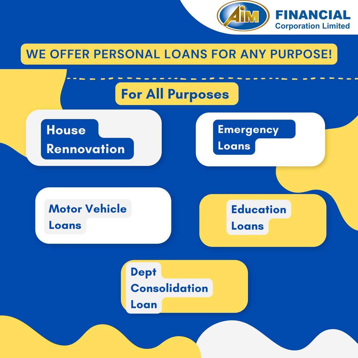 aimfinancialja's tweet photo. From Educational expenses to Debt Consolidation, we have a loan option to fit your needs. 

Apply Now and Get Approved in Just a Few Days 

#AimFinancial #PersonalLoans #FinancialFreedom #DebtConsolidation  #EducationalLoan https://t.co/yTNKeFhT1T