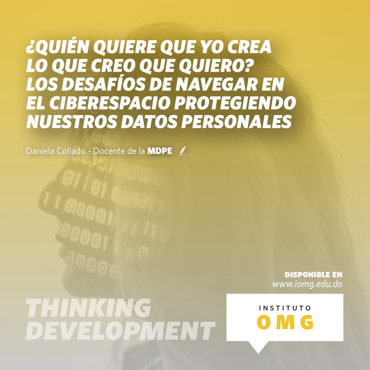 InstitutoOMG's tweet photo. Te invitamos a leer la nueva entrada del blog Thinking Development “¿Quién quiere que yo crea lo que creo que quiero? Los desafíos de navegar en el ciberespacio protegiendo nuestros datos personales”.
💻 https://t.co/3wMPIOEOVo
#InstitutoOMG #IOMG #ThinkingDevelopment https://t.co/NAyUz08fR1
