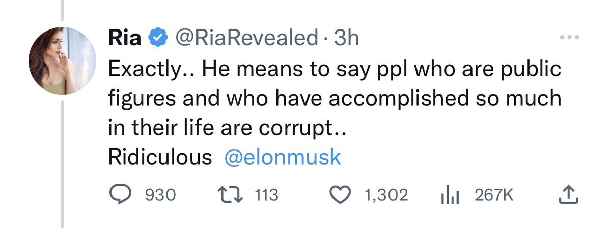 JTHshow's tweet photo. She said, “public figures” and “who have accomplished so much in their life,” like a person who pays for their badge hasn’t.

The problem people like Ria have is that they despise folks THEY deem haven’t accomplish things or aren’t “public figures” according to THEIR criteria.

It’s simple: The free badge acknowledgment that made you into the entitled person you are have come to their end. At least on Twitter.

It’s time to pay like the rest of us!

Eww, I know.
