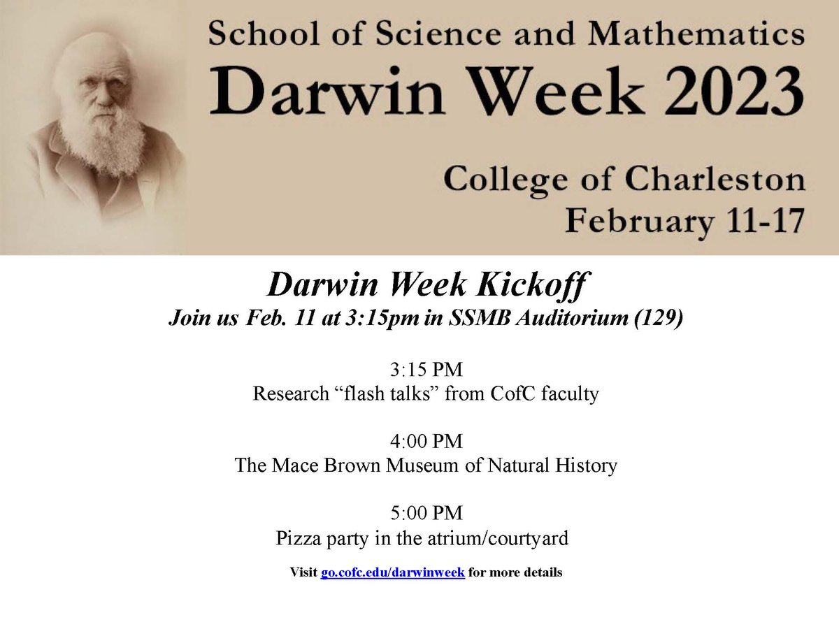 To kick off Darwin Week, we have 3 events today! Come join us at 3:15 pm in the SSMB auditorium!