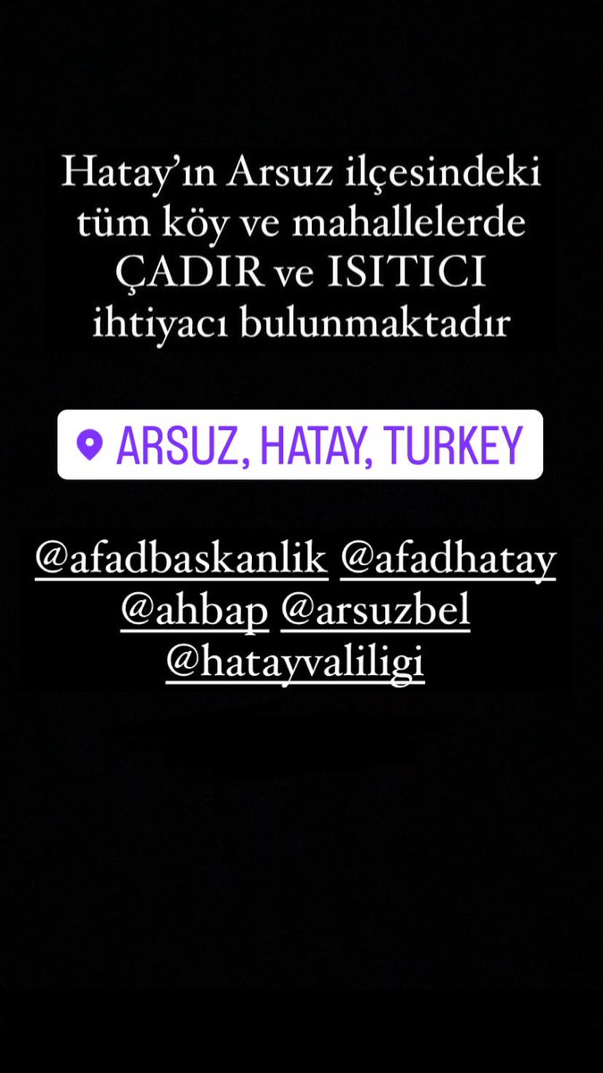 Miray0124's tweet photo. Hatay’ın Arsuz ilçesindeki tüm köy ve mahallelerde ÇADIR ve ISITICIYA ihtiyaç duyulmaktadır ciddi anlamda çok fazla eksik var lütfen yayalım yardım tırlarına lütfen çadırlarıda ekleyelim @AFADBaskanlik  @ahbap @ahbaphatay @HatayBSB @HatayValiligi @ArsuzBelediyesi #hatay https://t.co/QJwCkk0li4