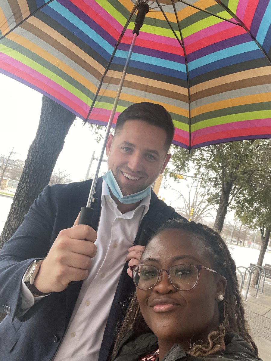“Rain or shine we will find a way to see more patients!” Pictured: Matt Lenz, our SVP of Business Development and Partnerships, and Tolulope Bakare, MD, our Regional Medical Director in Texas @tolubakar 
#malefertility #fertility #dallas #texas #medical #health #fertilityclinic