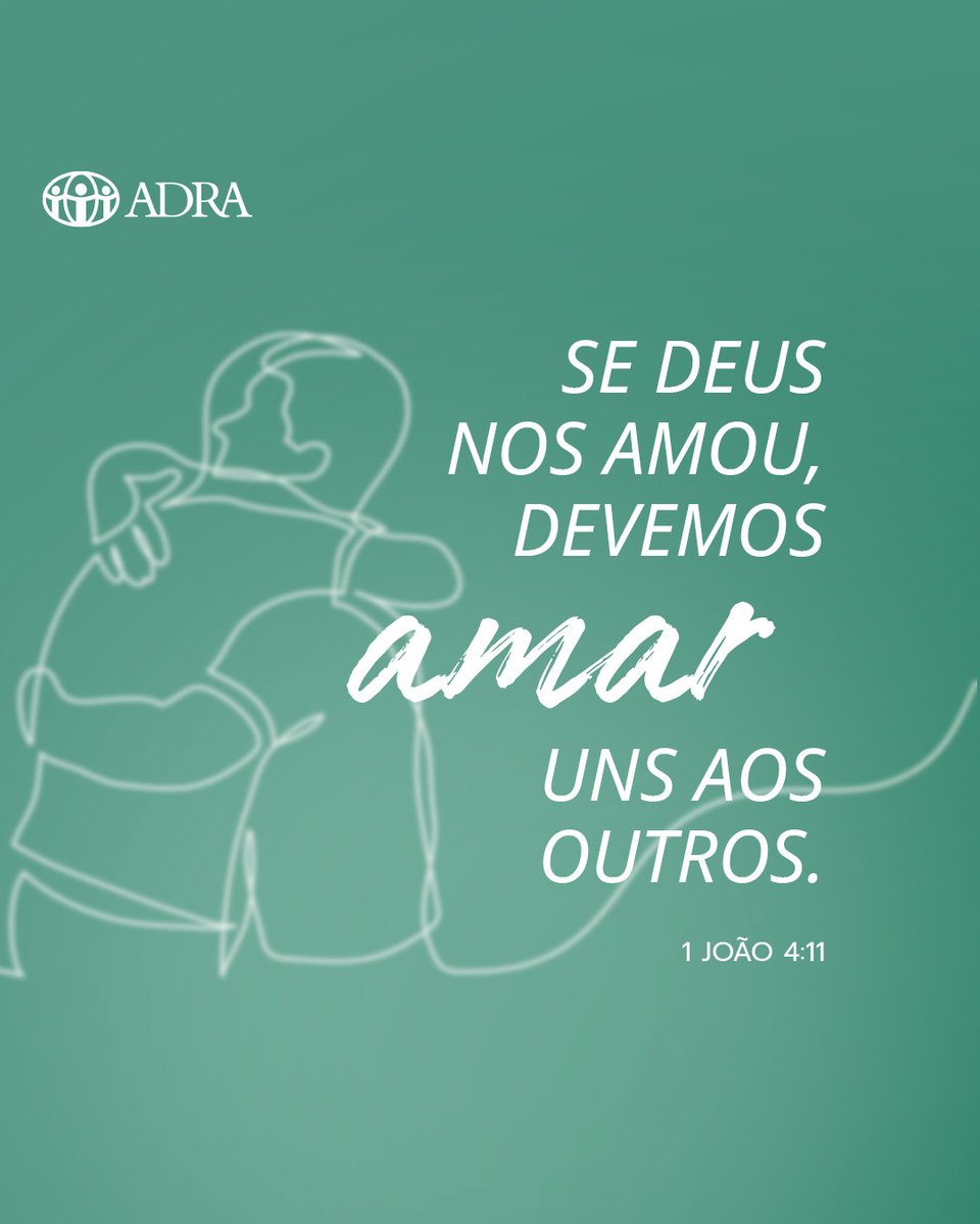 “Queridos amigos, se Deus nos amou assim, também nos devemos amar uns aos outros. Nunca ninguém viu a Deus. Se nos amarmos uns aos outros, Deus vive em nós e o seu amor em nós se completa.” (1 João 4:11-12)

Tenha um lindo #FelizSábado… 💚

#ADRABrasil