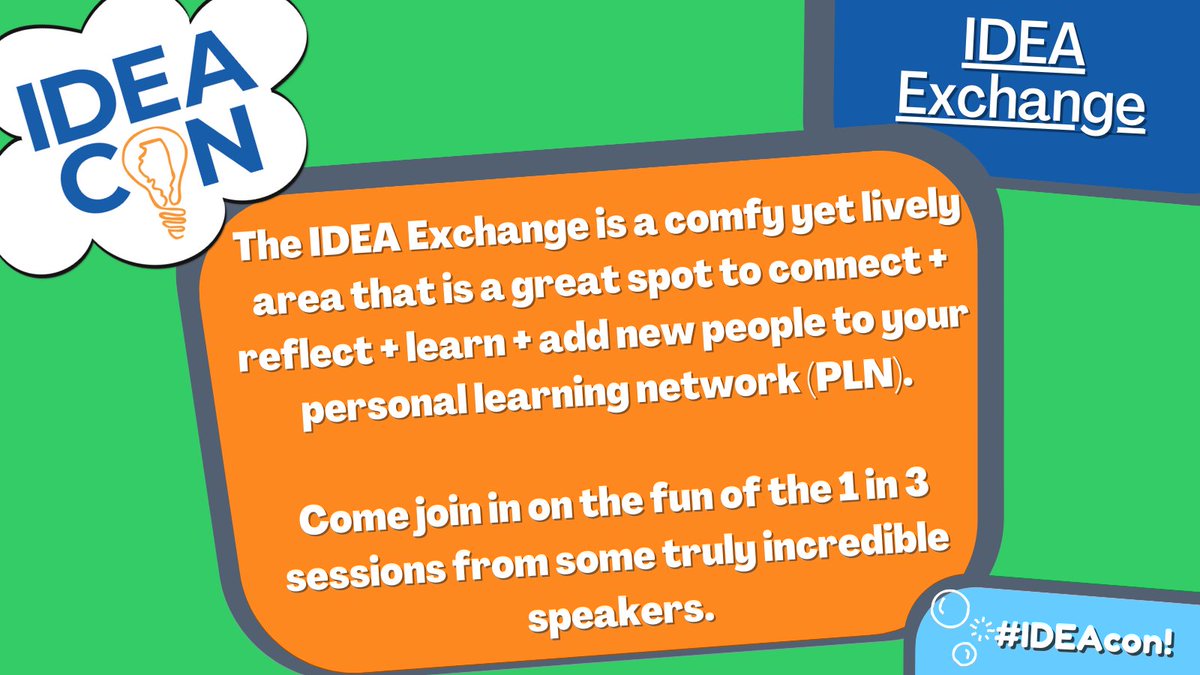 ideaillinois's tweet photo. Ready to network with some of the brightest minds in edtech at #IDEAcon? Look no further, the IDEA EXCHANGE created by @sturmdon, is the place to be! Exchange ideas, make new connections, and maybe even find some new swag.
https://t.co/3q96E6dtuT https://t.co/SOhNgpDCPw