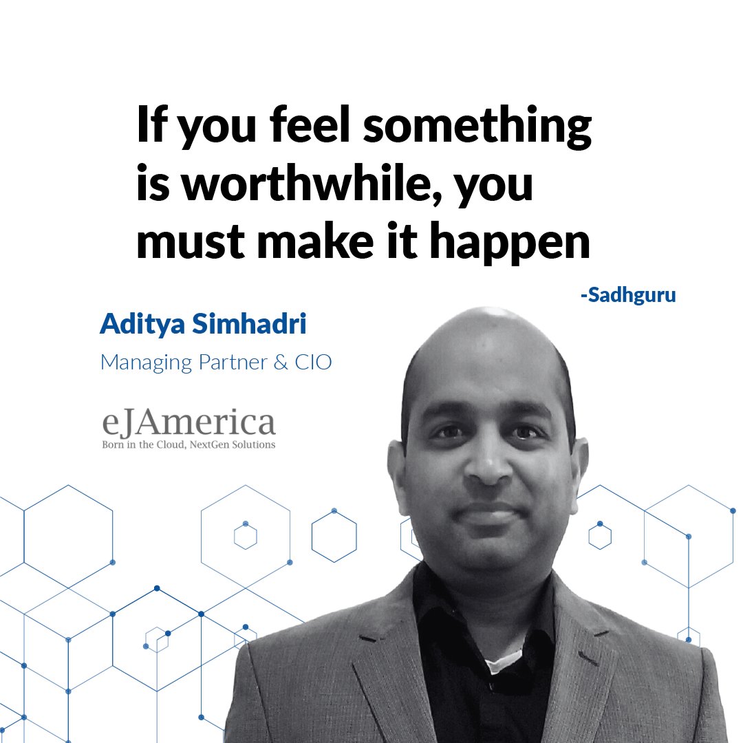 Aditya Simhadri, Managing Partner of eJAmerica, shares a quote that inspires him everyday. 

#quotes #InspirationalQuotes #teamworkquotes #eJAmerica #branding #brandawarness #itsolutionsprovider #teamwork #collaboration #motivation #globalteam #globalbusiness #itindustry