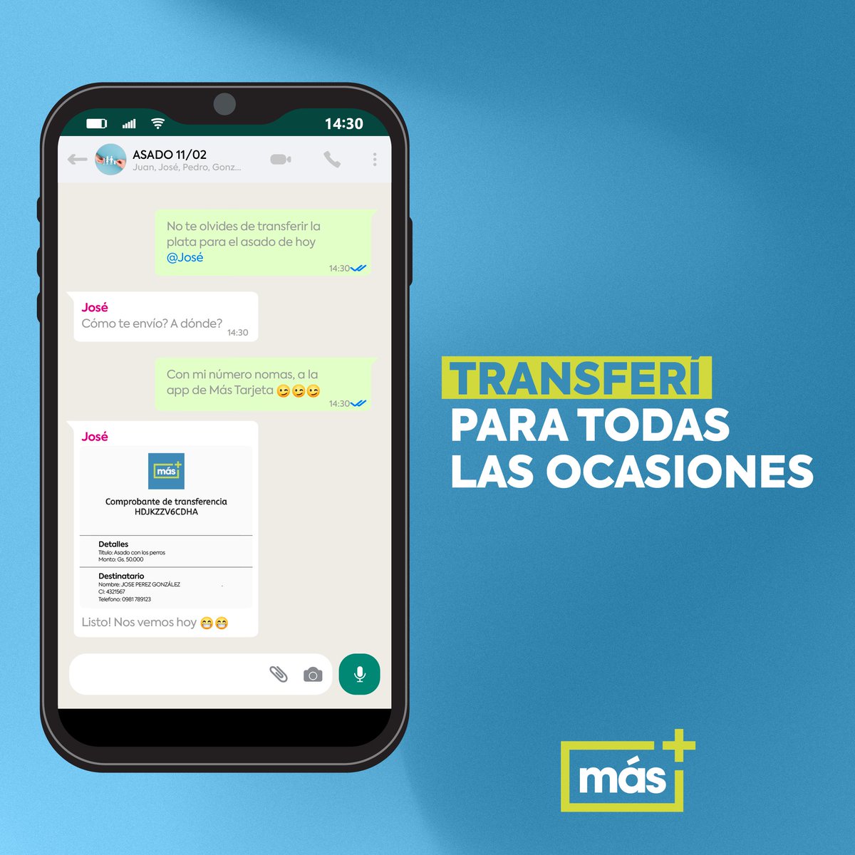 mastarjetapy's tweet photo. Para cualquier situación y en cualquier momento 😉 Transferí a quién quieras en todo momento con #Más 📲  

#MásTarjeta #TransportePúblico #transferencia #tarjeta #app https://t.co/q11fMMtTbt