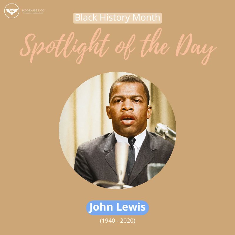 JacobwiseCo's tweet photo. Our Black History Month Spotlight of the Day goes to John Lewis! John Lewis' desire to change began in 1961 when he participated in the Freedom Rides to challenge segregated facilities. He was arrested numerous times because of this, but he didn't let it stop him. Lewis... https://t.co/hHAvoguX5Q