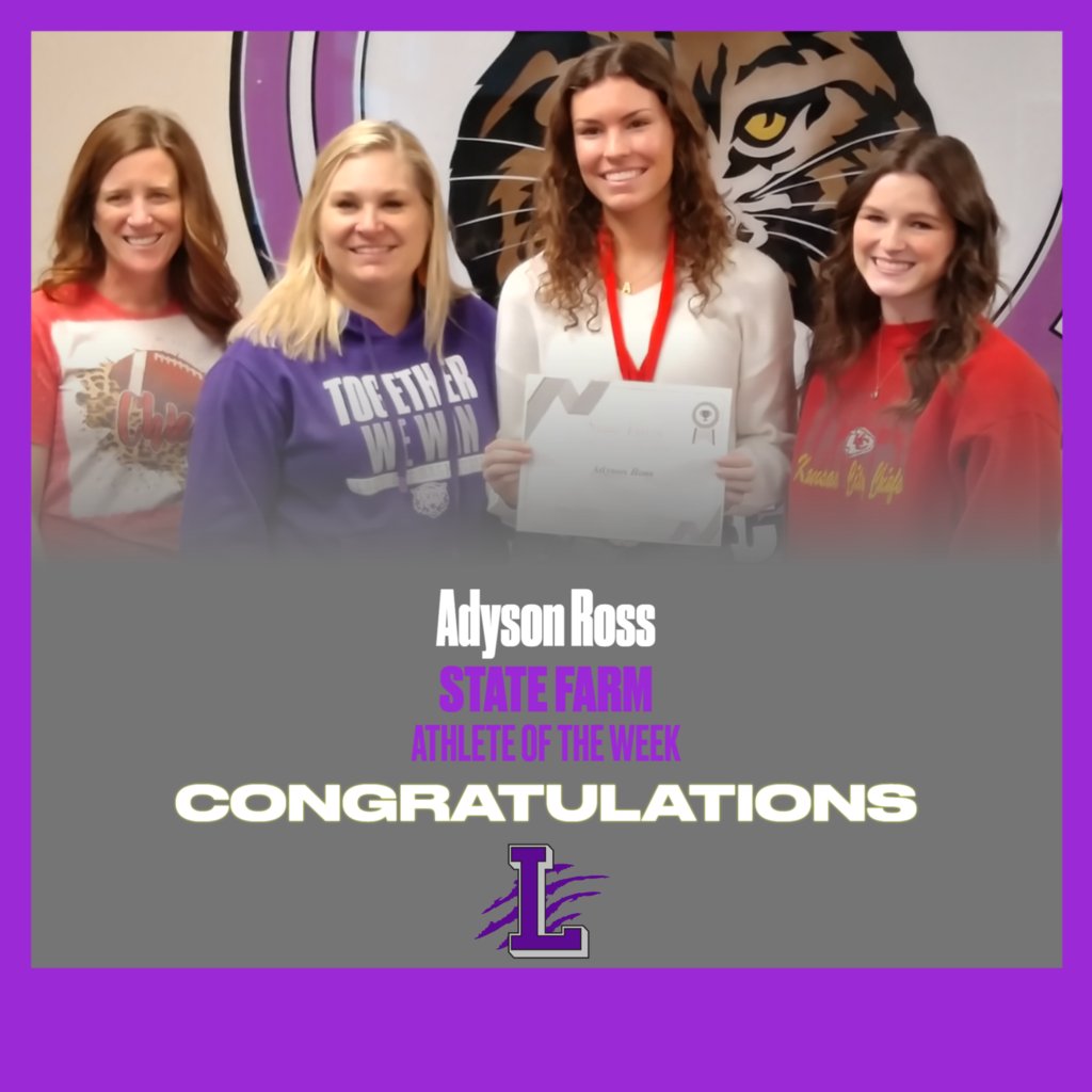 Adyson Ross was surprised at school today when she was named the State Farm Insurance Athlete of the Week. She was nominated by Coach Lane and was presented the award by members of the Butler, MO branch. Congratulations, Adyson!