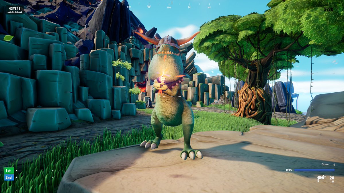 DinodawgKingdom's tweet photo. Our dinos look pretty sick in @Degen_Royale - watch out! He’s coming for ya! #battleroyale #utility #nftutility #gaming #avatar #3dnft #dinosaurs #dinodawgs https://t.co/gQa642kT6o