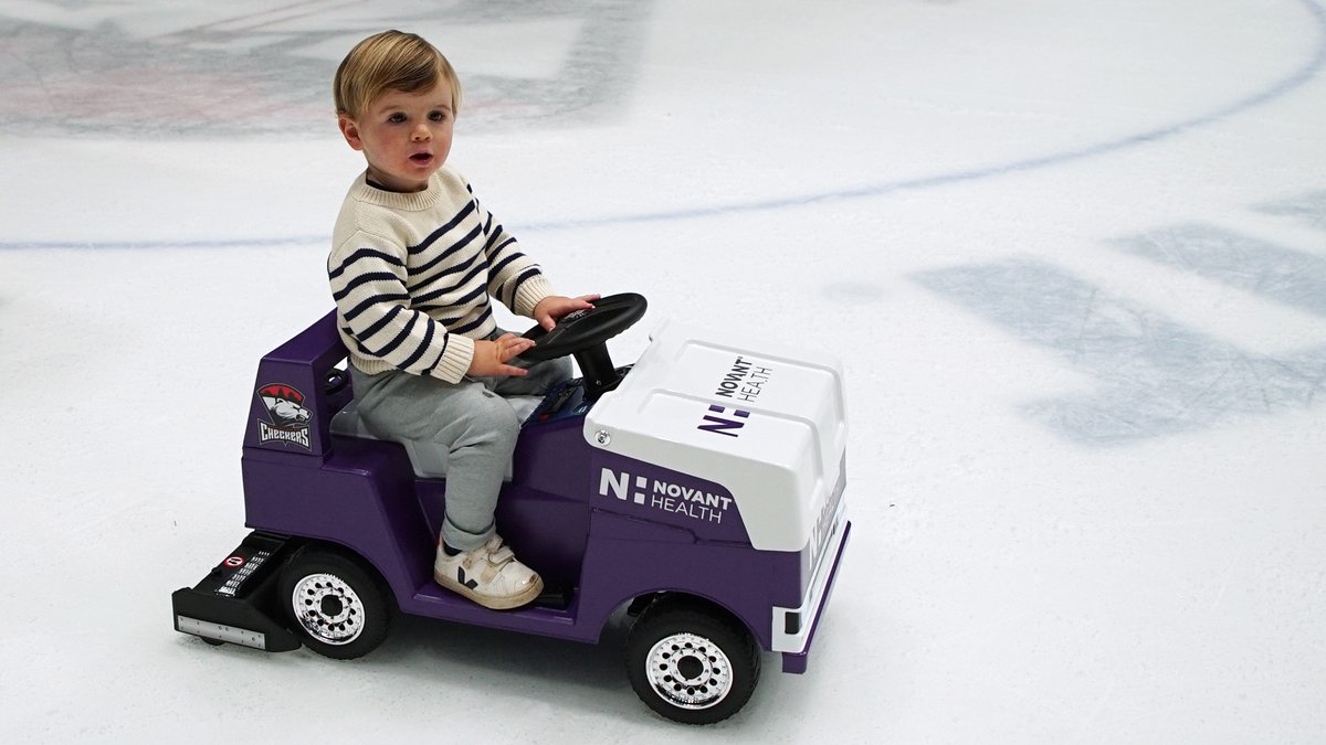 CheckersHockey's tweet photo. Here's your chance to get your kid the ❄️coolest❄️ ride in town!

We're teaming up with @NovantHealth to give away this one-of-a-kind mini zamboni ride-on toy car that's wrapped to match the real thing, plus 4 tickets to a game!

Click to here to enter ➡️ https://t.co/ukOaCqdj8i https://t.co/sQF9Wr9okt