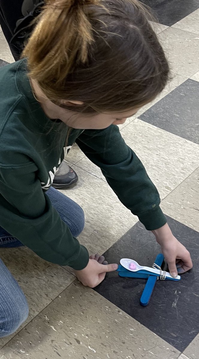 JennLhouston's tweet photo. Our students created catapults and launched candy conversation hearts. After the first contest, they redesigned them to improve the distance. @NobleLocal_SD @AppStemCollab @OSLN #ZepSTEM #StemStrong23 https://t.co/FfcImXENdL