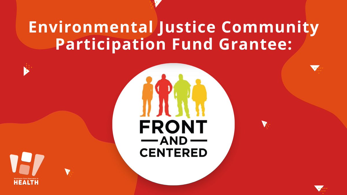 Congratulations to <a href="/frontandcenterd/">Front and Centered</a>! We will work with them as they distribute money to support environmental justice work. Learn more about the grant at doh.wa.gov/community-and-…
