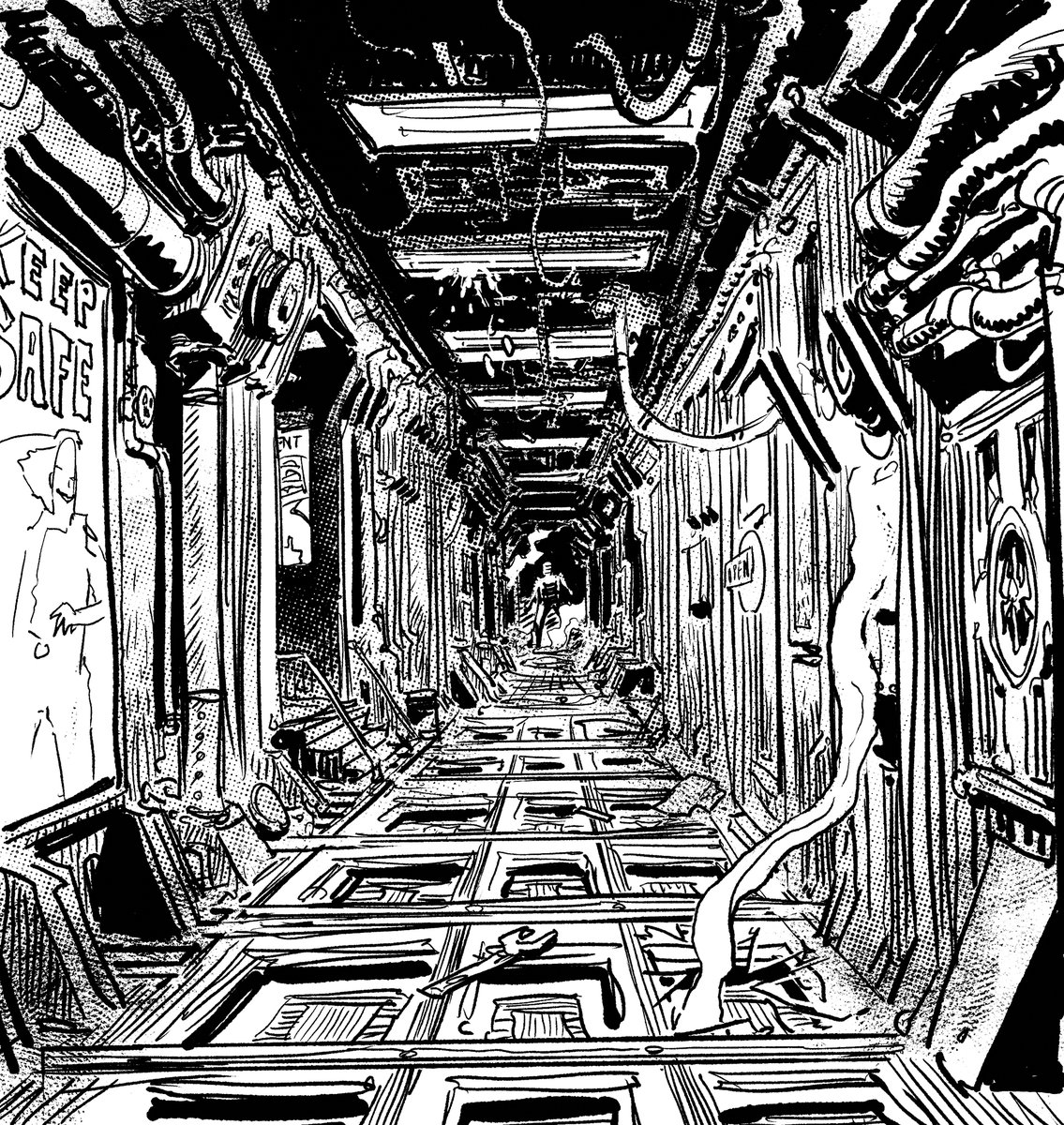 Just the inks. Hoping to let loose like this more often, it's nice leaving the ruler behind https://t.co/yOGicbKlq7