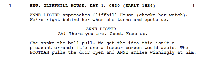 LauraMDaniel's tweet image. Sally Wainwright is one of my all-time favorite writers. Her scripts are chock full of glorious details like this! Excited to dive into the scripts for #GentlemanJack Season 2 - once I finish prep for an audition I have this weekend. #femalefilmmakerfriday bbc.co.uk/writersroom/sc…