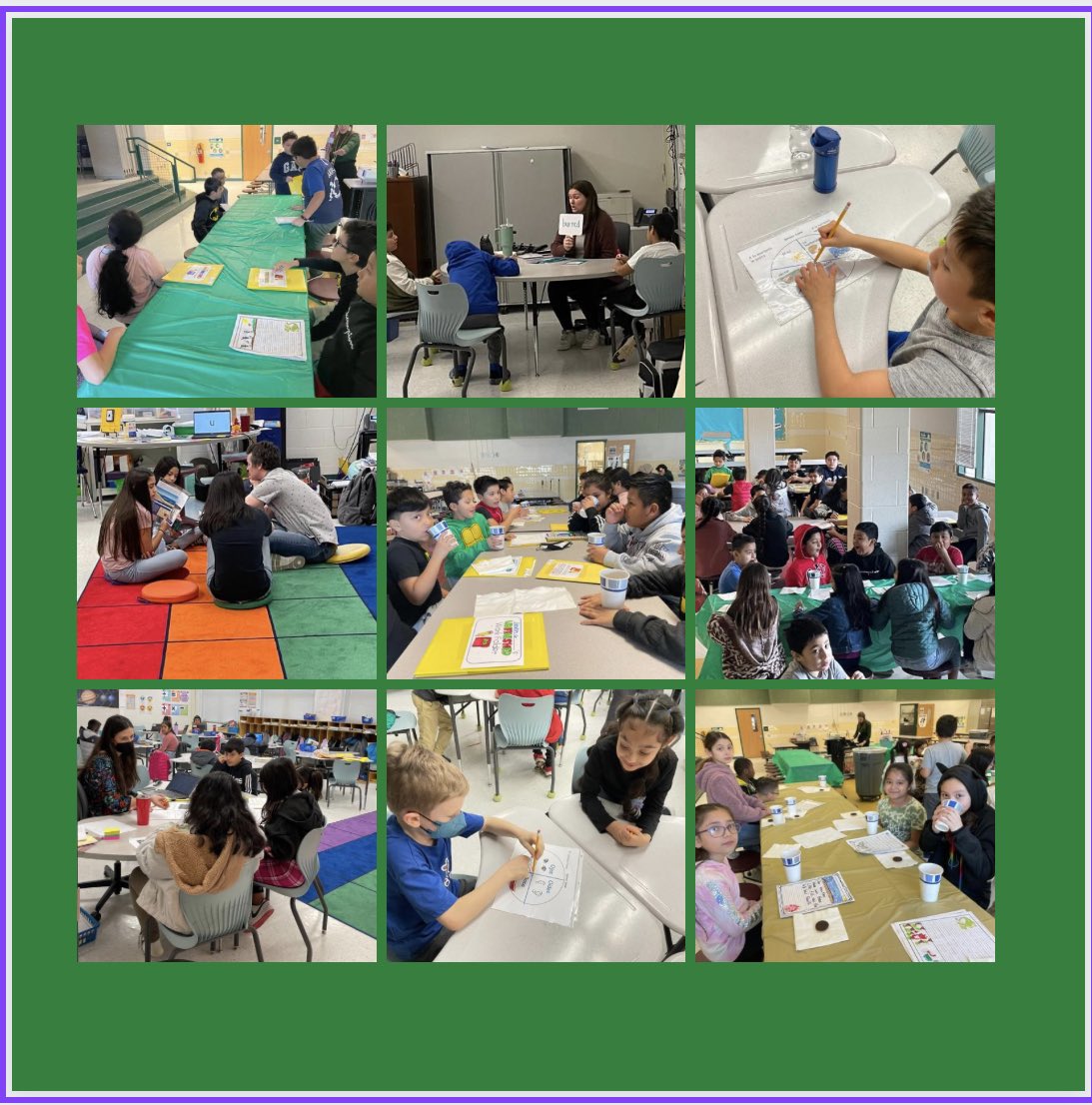 Our Pre-K students know how to check out books. 4th grade is tackling literacy. Ms. Kercher &amp; <a href="/GRES_MsMoncure/">Ms. Moncure</a>’s 3rd Grade classes celebrated their All-About books with hot cocoa and “starbooks”. 2nd grade is enhancing their conversational Spanish.