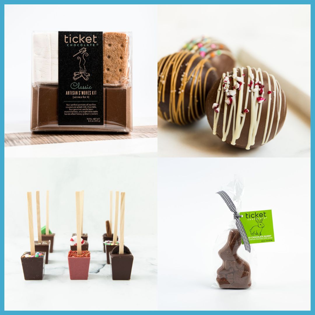 ticketchocolate's tweet photo. February is the month of love! We want to know which Ticket Chocolate products you love; it can be any product! Let us know what you love in the comments below. 

#chocolate #ticketchocolate #hotchocolate #hotchocolateonastick #hotchocolatebombs #smores #easterbunny #gift #love https://t.co/ox9SInyJR7