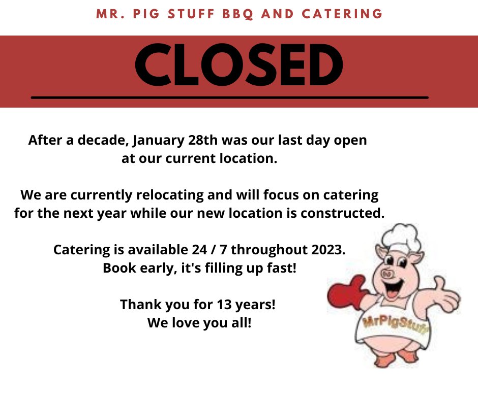 We're still smoking! Hit us up for anything you need...