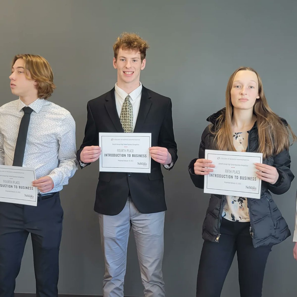 FblaGretna's tweet photo. CONGRATULATIONS Ethan Connolly for placing 5th in Accounting and Brady Donohue for taking 4th in Intro to Business at the UNO Business Competition today! #rolldrags #nebraskafbla #ghs #gretnahighschool #UNOBusiness https://t.co/IhuGSg9rt3