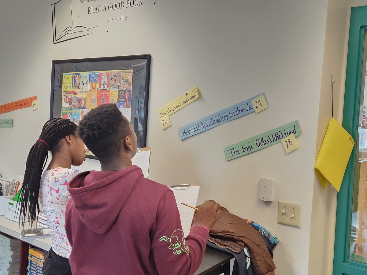 jaime_butts's tweet photo. Subject verb agreement isn't usually the most interesting and fun skill. However, we created our own sentences yesterday and walked around the room to correct them today! 

#BuildingtheBestSPS
@KFMSjaguars757 https://t.co/3WdnjcSKga