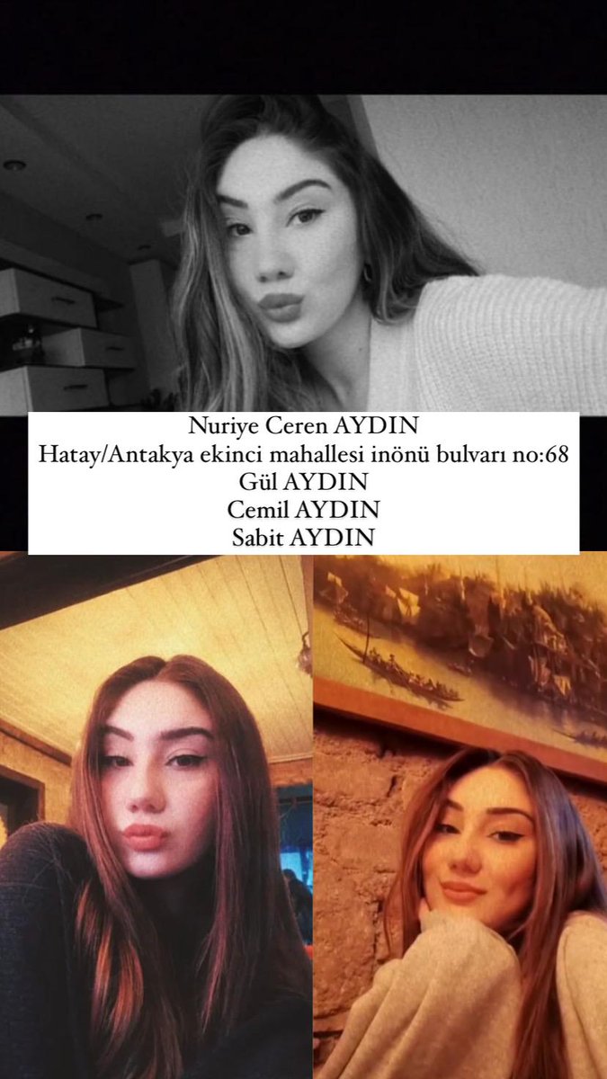 Nazlcan_ymn's tweet photo. CEREN VE AİLESİ GÜNLERDİR ENKAZ ALTINDA SESİMİZİ DUYUN!!!! #cerenaydın #depremsondakika #depremden #DEPREMOLDU #depremhatay #AfaddaBizimAhbapda #AFADhatay #AFADTurkiye #AKUT #AKUThatay #cereniölümeterketmeyin @AFADBaskanlik @DepremDairesi @haluklevent https://t.co/Q1xTYObXPy