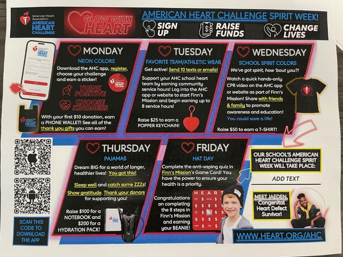 sthschool's tweet photo. STSH will hold a fundraiser for the American Heart Association &amp; host a Spirit Week! See link below for community members to register in order to participate. 
Join us in the fight to support further research and awareness of heart disease next week! 
https://t.co/THaBrUM1cA https://t.co/Yw8QmZskUi