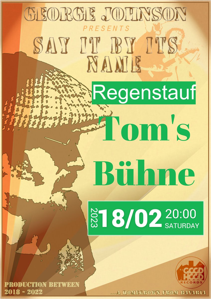 Macht euch bereit, Regenstauf! 
Am 18. Februar 2023, ab 20 Uhr, werden 'George Johnson & The Hoodstarz' die Bühne in Tom`s Bar rocken! 
 Eintrittskarten sind jetzt erhältlich!
#FunkKonzert #TomsBühne #Regenstauf #FunkMusic #FunkVibes #FunkParty #LiveKonzert #Showtime #FunkFreaks