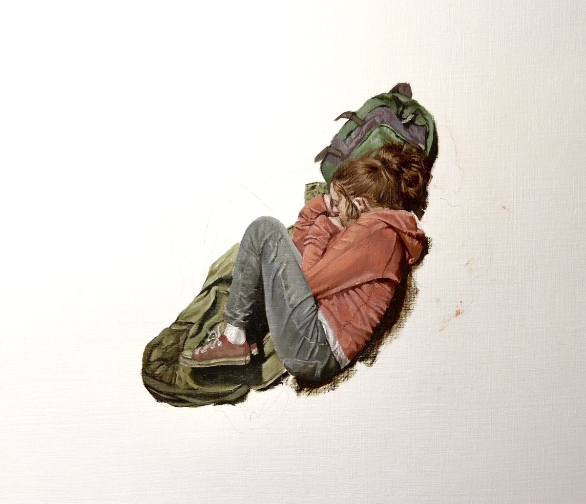 charlozel's tweet photo. loved this stage of my oil painting of Ellie. I almost left it like this  #tlou https://t.co/Sl4eA8lcV6