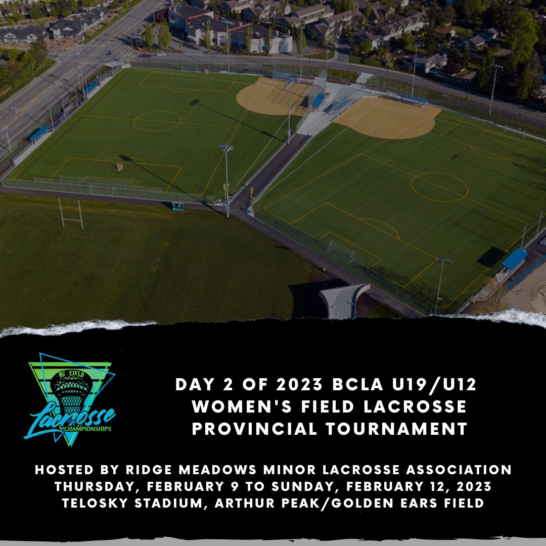 Day 2 of the 2023 BCLA U19/U12 Women’s Field Lacrosse Provincials have begun!

The event will go until Sunday and is hosted by <a href="/RMBurrards/">RM Burrards - RMMLA</a>  in Maple Ridge, BC.  

View U19 schedules/scores here: bit.ly/3XidFDm
View U12 schedules/scores here: bit.ly/3JWjCmd