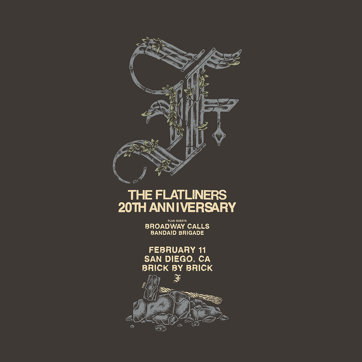 BrickbyBrickSD's tweet image. TOMORROW // @theflatliners with @broadwaycalls and #BandaidBrigade, presented by @SodaBarSD! bit.ly/FlatlinersSD #LiveAtBxB #TheFlatliners @fat_wreck @Xtra_Mile