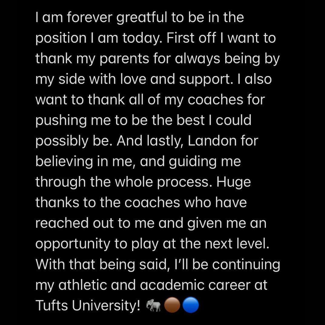 RileyYaker's tweet photo. Next Chapter!🐘🟤🔵 #RollBos
@CoachCivs @CoachMacTufts @Coach_Lopes @CoachSpencerP @CoachArtC @BrandonHuffman https://t.co/ieSyiWFM0Y
