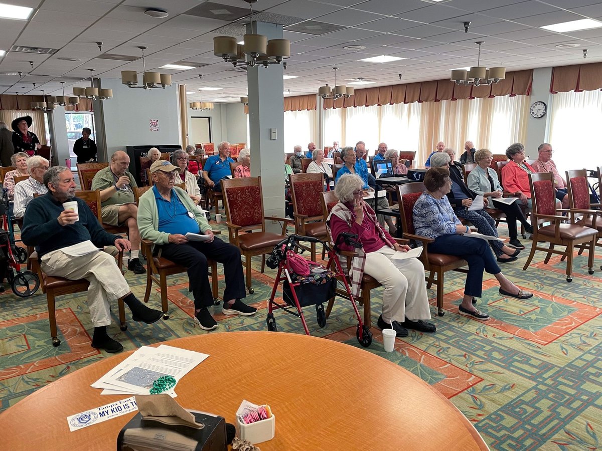 Concordia Village of Tampa residents learned about Gasparilla, a famous/notorious Spanish pirate who operated in the Gulf of Mexico. Thank you Tampa Bay History Center and Tampa East Sertoma Club. To learn more about this community, visit ConcordiaTampa.org.