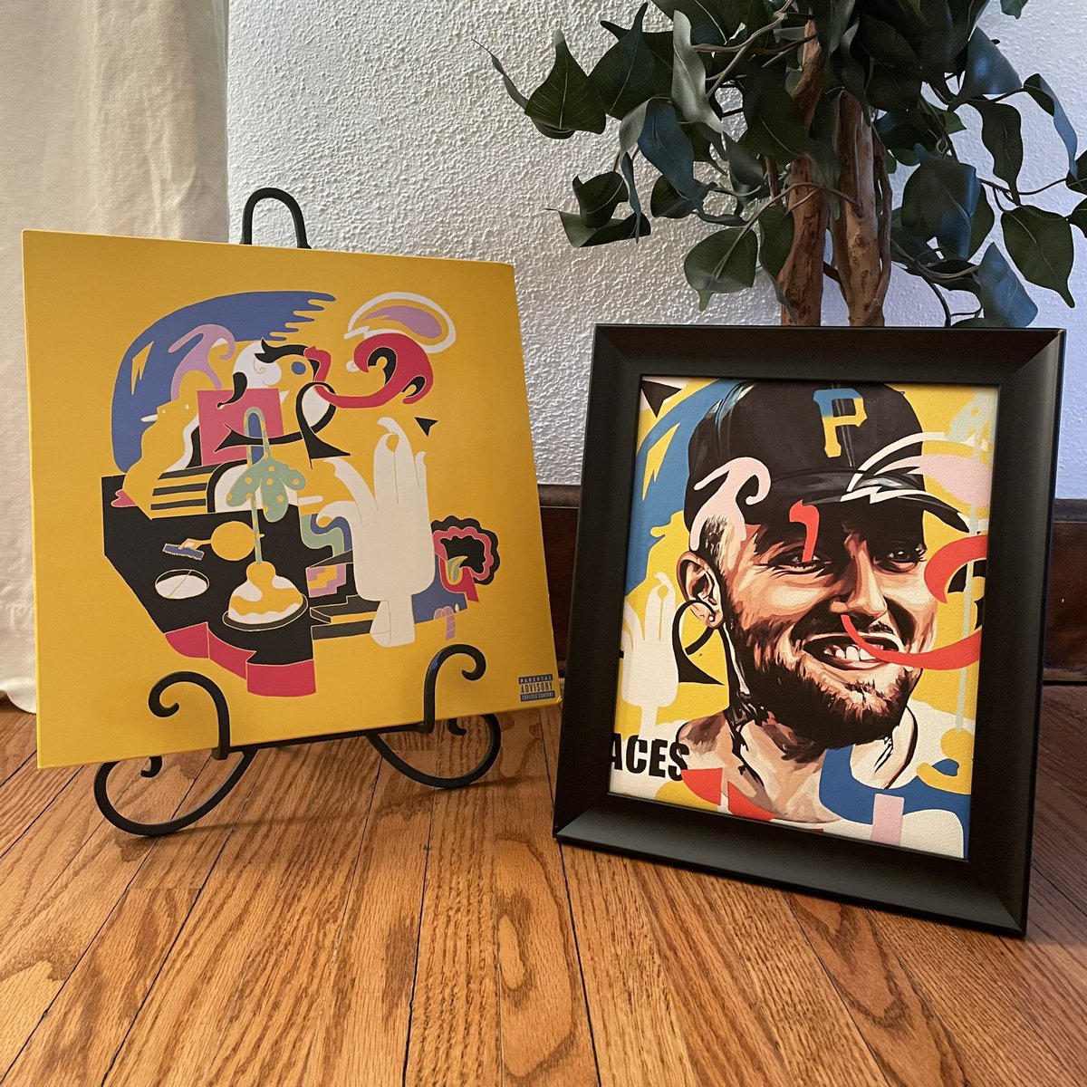 Giving away this framed Faces Canvas (copy of a painting by me), 

—To Enter—
- follow me
- retweet this, and
- reply your favorite song off of 
‘Faces,’ by Mac Miller!