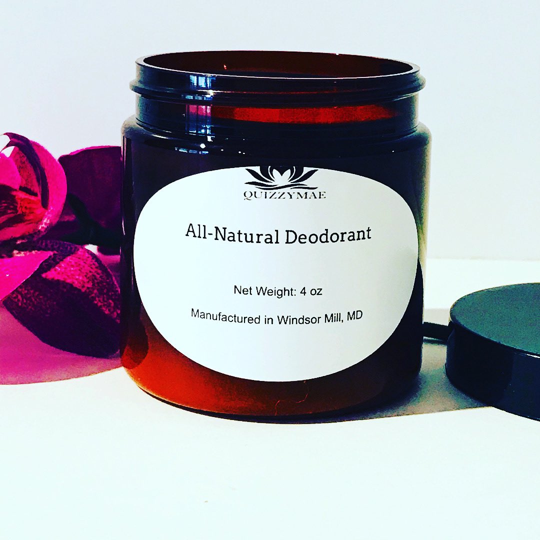 quizzy_mae's tweet photo. What’s in your deodorant⁉️QuizzyMae’s deodorant is handcrafted without aluminum or other chemicals. Unisex. Goes on smooth. Shop now at https://t.co/ZhoATyxrgz 

 #blackownedbusiness #naturaldeodorant #handcrafted #nontoxicskincare #unisex #bekindtoyourskin https://t.co/norZq46U6U