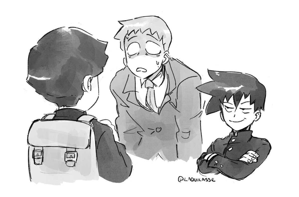 They couldn't along for like five minutes after ritsu kicked Reigen in the knees #mobpsycho100 #mp100 