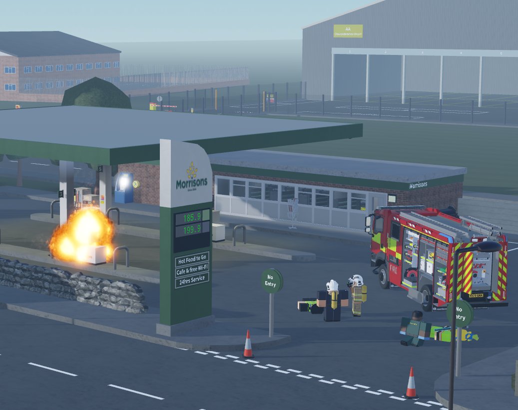 GlosRPC's tweet photo. Today, a major incident was declared at the Morrisons Petrol Station in Thaxley. Emergency services were deployed in order to maintain a safe enviroment.

#robloxdev #roblox #robloxrp

Look at the new lighting 👀 https://t.co/zmbOTzy0dl