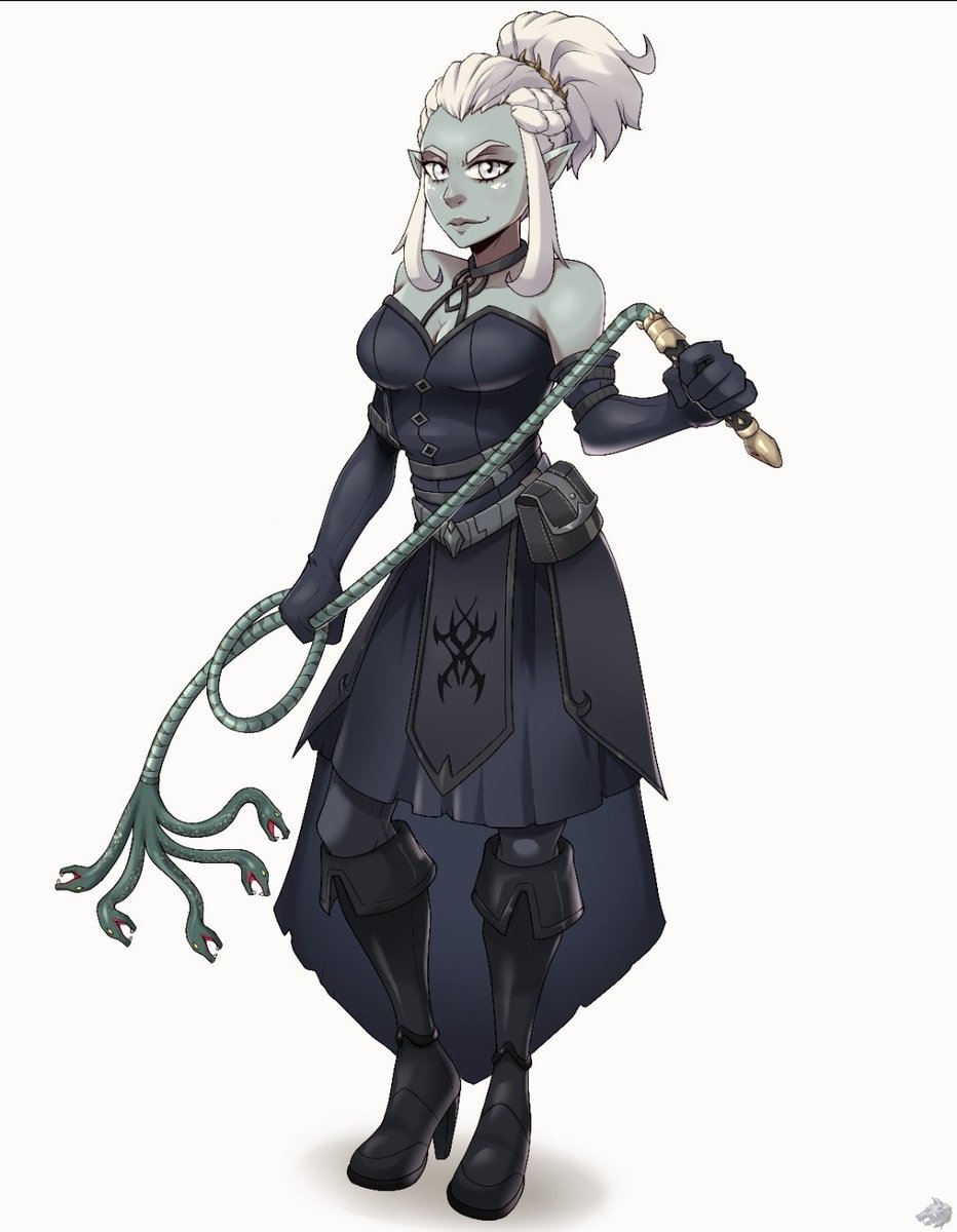 corner_scrub's tweet image. #Drowcember 4 from Wolfkerg, we have a villianess in Vierune, priestess of Abraxas