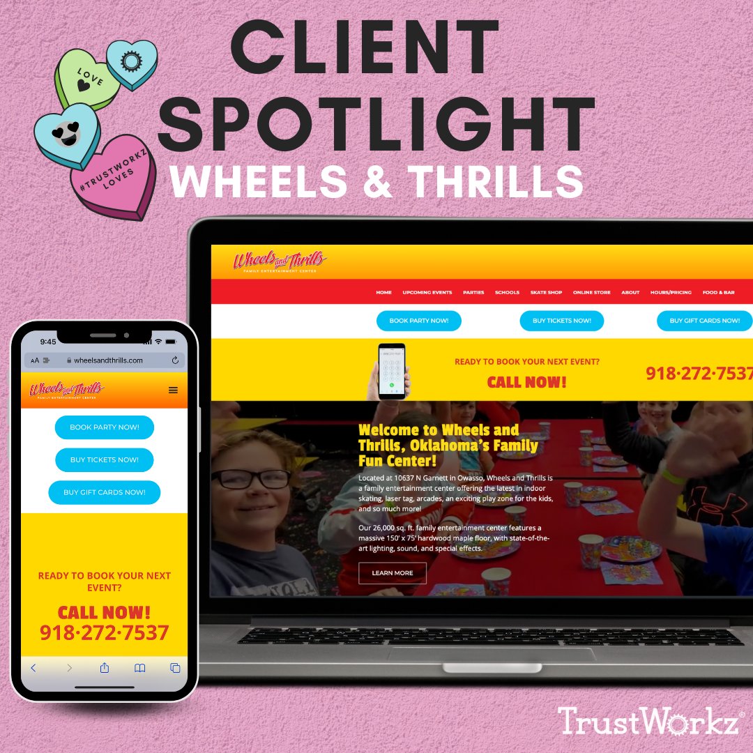 TrustWorkz's tweet photo. If we could rearrange your website, we'd put U and I together! Take a look at these client website refreshes that we love!

Dental town needed a brighter look and feel and cleaner user experience. 

Wheels and Thrills found a website facelift to be the best option for updating. https://t.co/FrHyyjUNwj