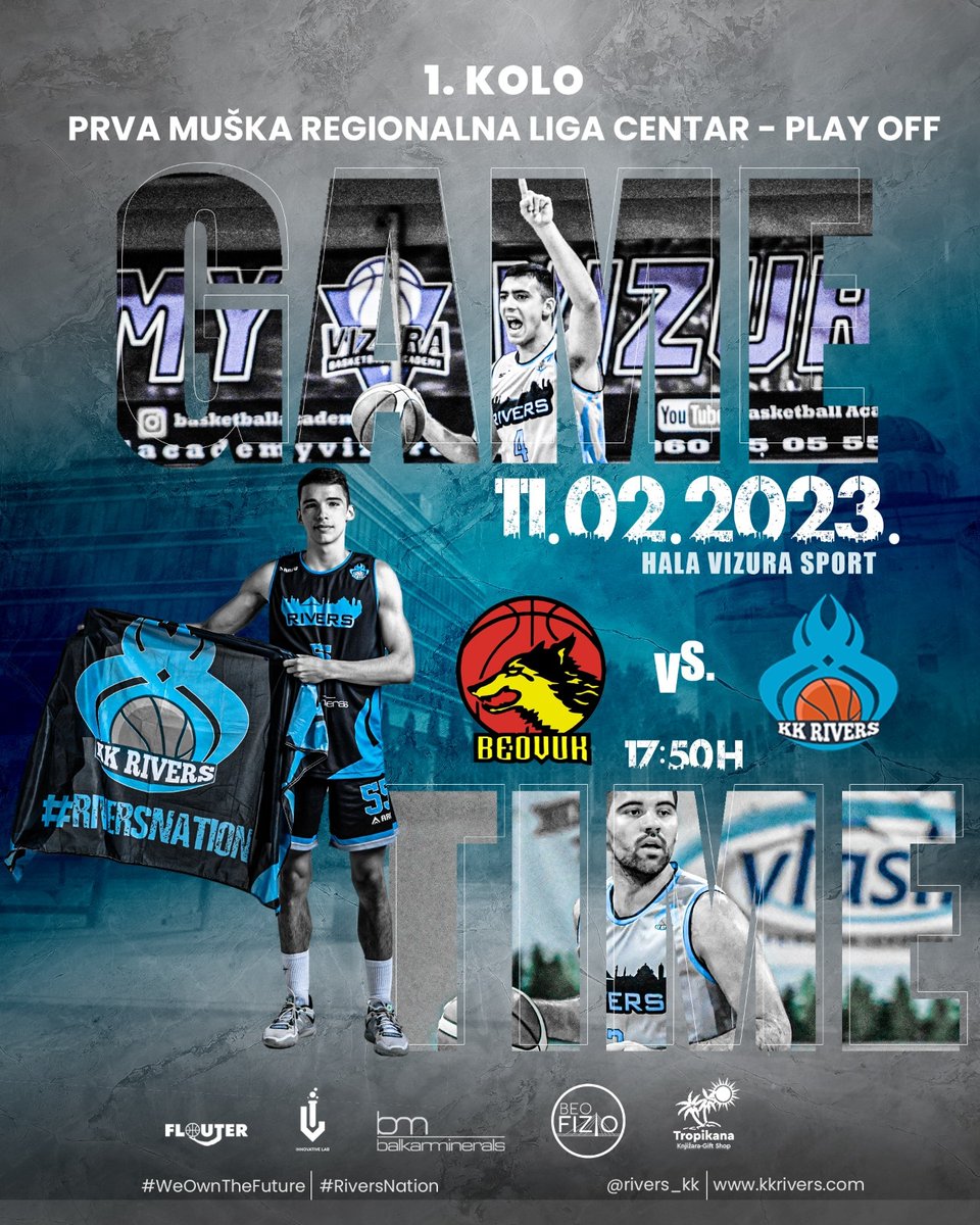 Rivers_KK's tweet photo. PlayOff počinje!
Prvi protivnik naših momaka u narednoj fazi takmičenja biće ekipa Beovuka na poznatom terenu. Utakmica će se igarti na "našem" parketu u hali Vizura sport u Zemunu, ali mi ćemo ovog puta biti u ulozi
#RiversBM #RiversNation #1MRLC #PlayOff #RiversBasketball https://t.co/Y6kY6j2bqX